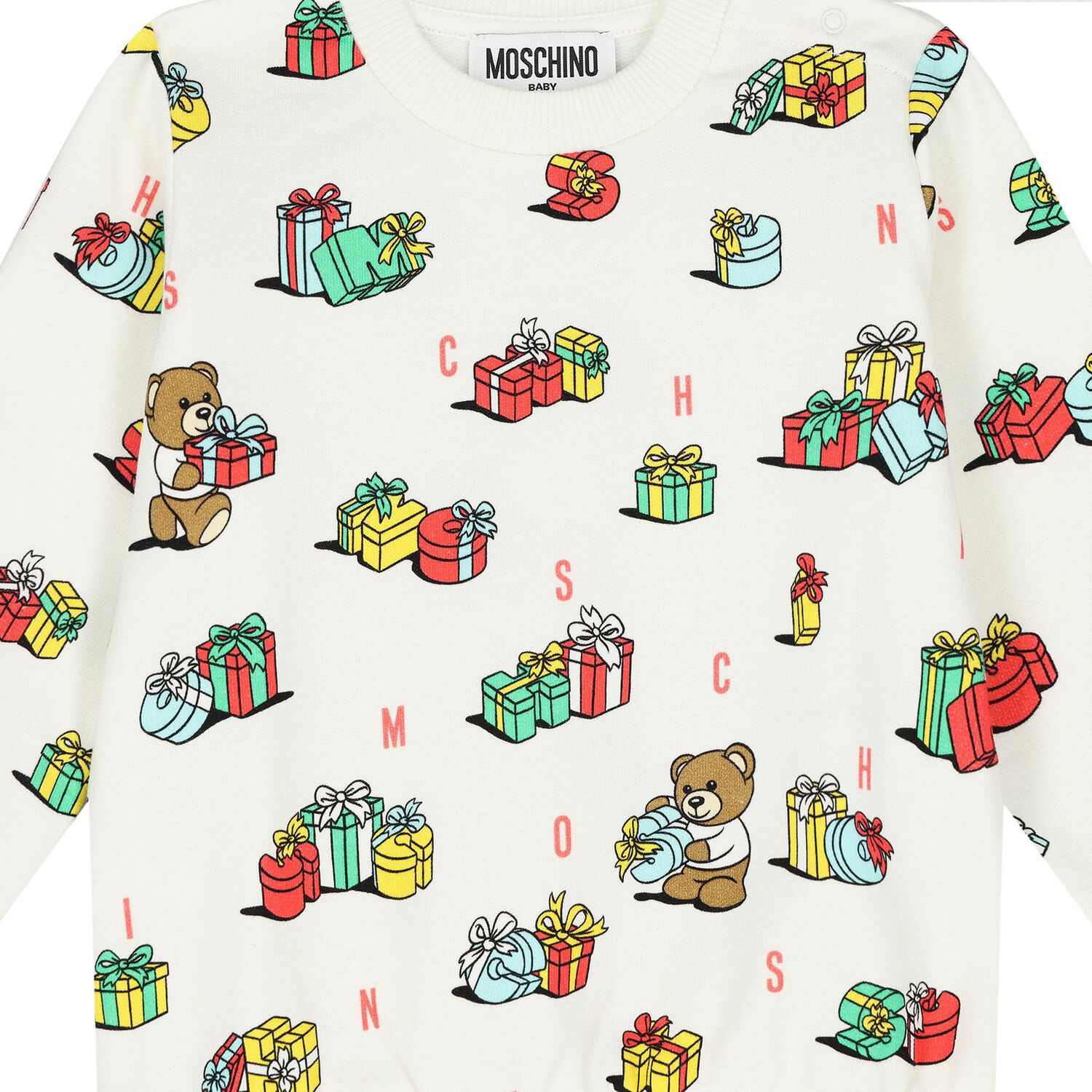 سويتشيرت بشعار تيدي باللون العاجي , 1, hi-res image number null