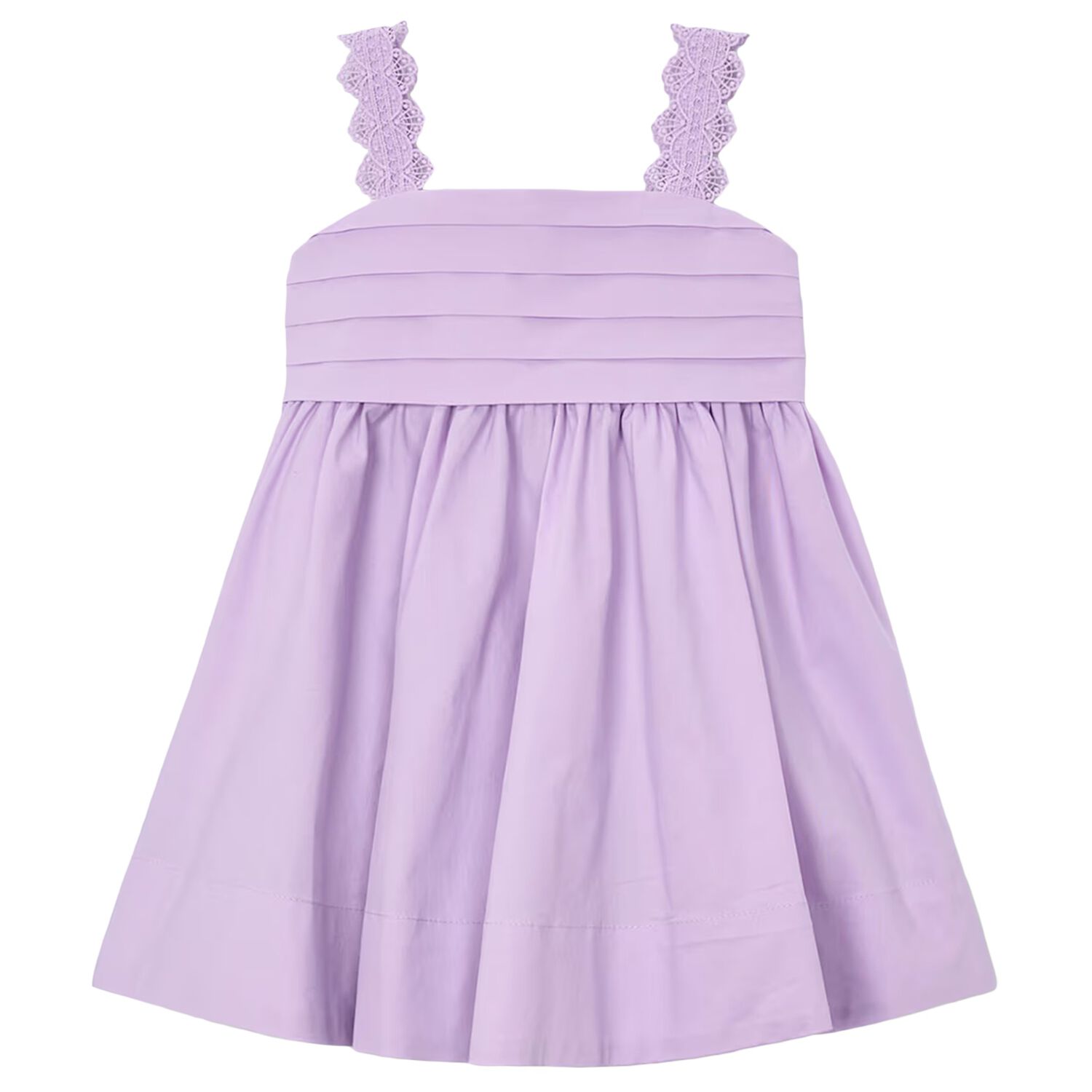 Girls Lilac Pleated Satin Dress, 2, hi-res