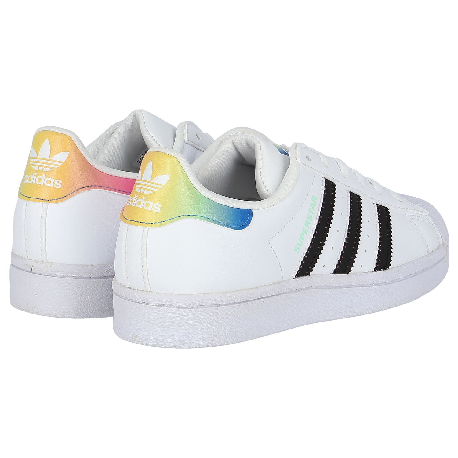 Girls White Superstar J Trainers, 1, hi-res