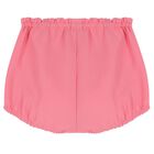 Baby Girls Pink Glitter Bow Dress, 1, hi-res