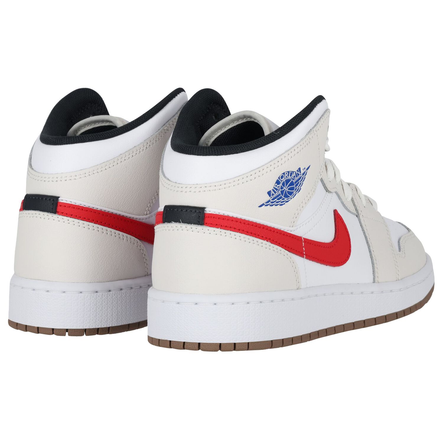 White & Grey Air Jordan 1 Mid Trainers, 8, hi-res