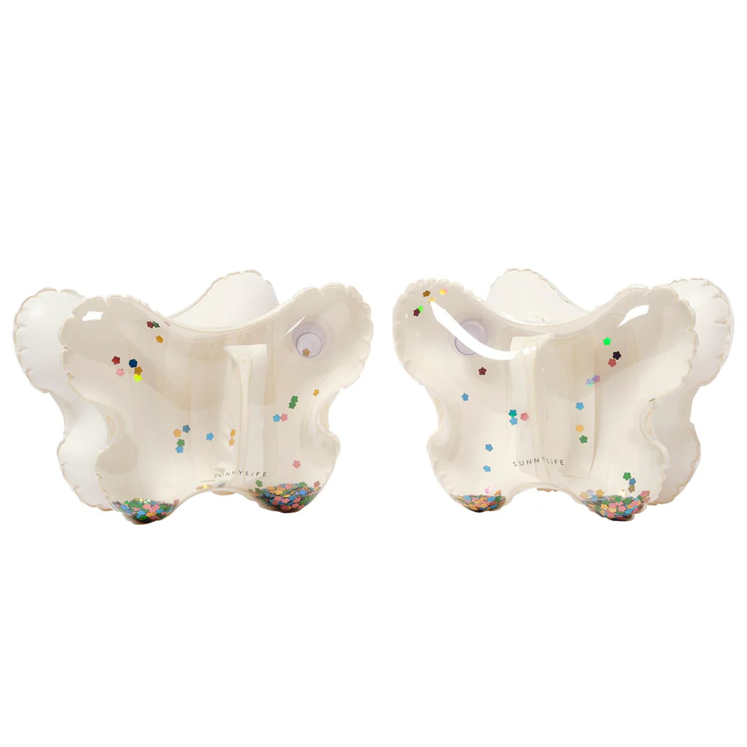 Beige Cotton Candy Glitter Inflatable Arm Bands, 1, hi-res