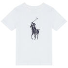 بيجاما أولاد بالشعار باللون الأبيض والكحلي, 1, hi-res