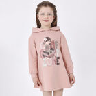 Girls Pink Hooded Dress, 2, hi-res