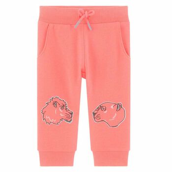 Younger Girls Neon Pink Joggers