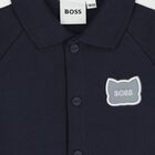 Baby Boys Navy Blue Logo Babygrow, 3, hi-res