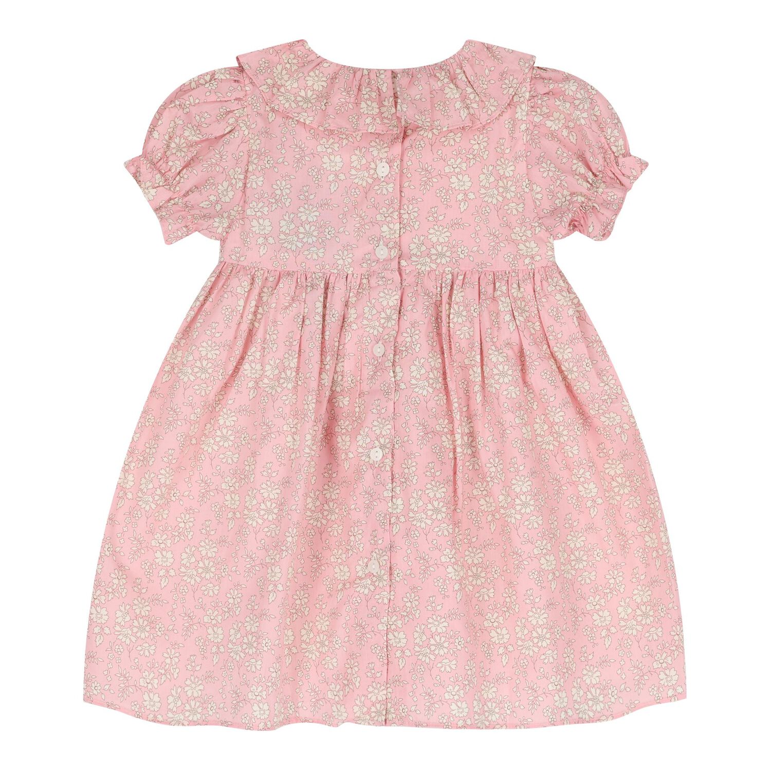 Baby Girls Pink Floral Dress, 1, hi-res