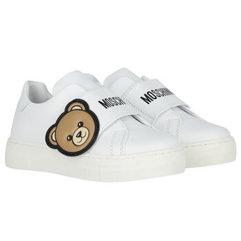 White Teddy Bear Logo Trainers 