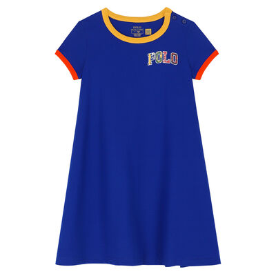 Girls Blue POLO Logo Dress