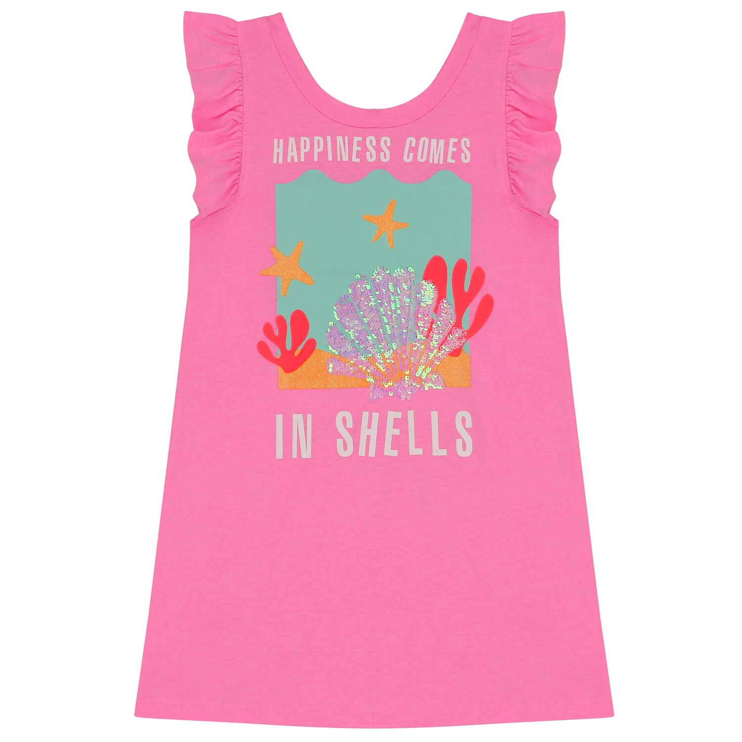 فستان بنات جيرسيه باللون الوردي, 1, hi-res