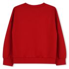 Girls Red Embellished Logo Sweatshirt, 1, hi-res