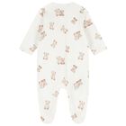 Baby Boys White & Green Teddy Bear Babygrows ( 2-Pack ), 2, hi-res