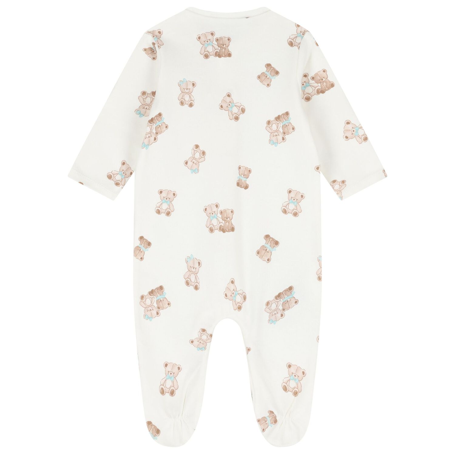 Baby Boys White & Green Teddy Bear Babygrows ( 2-Pack ), 2, hi-res