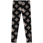 Girls Black Logo Leggings, 2, hi-res