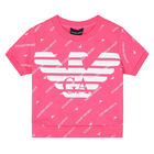 Girls Pink Logo Shorts Set, 1, hi-res