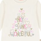 Girls Ivory Christmas Tree Long Sleeve Top, 1, hi-res