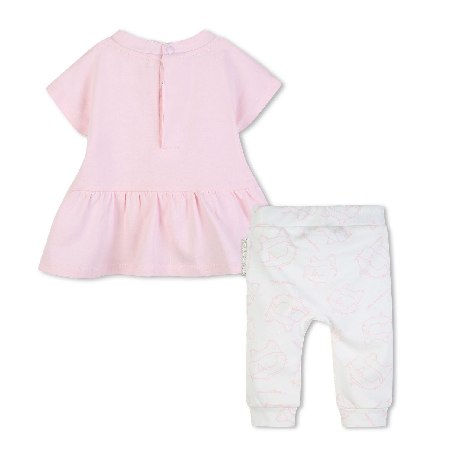 Baby Girls Pink & White Leggings Set, 1, hi-res