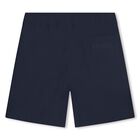 Boys Navy Blue Logo Shorts, 1, hi-res