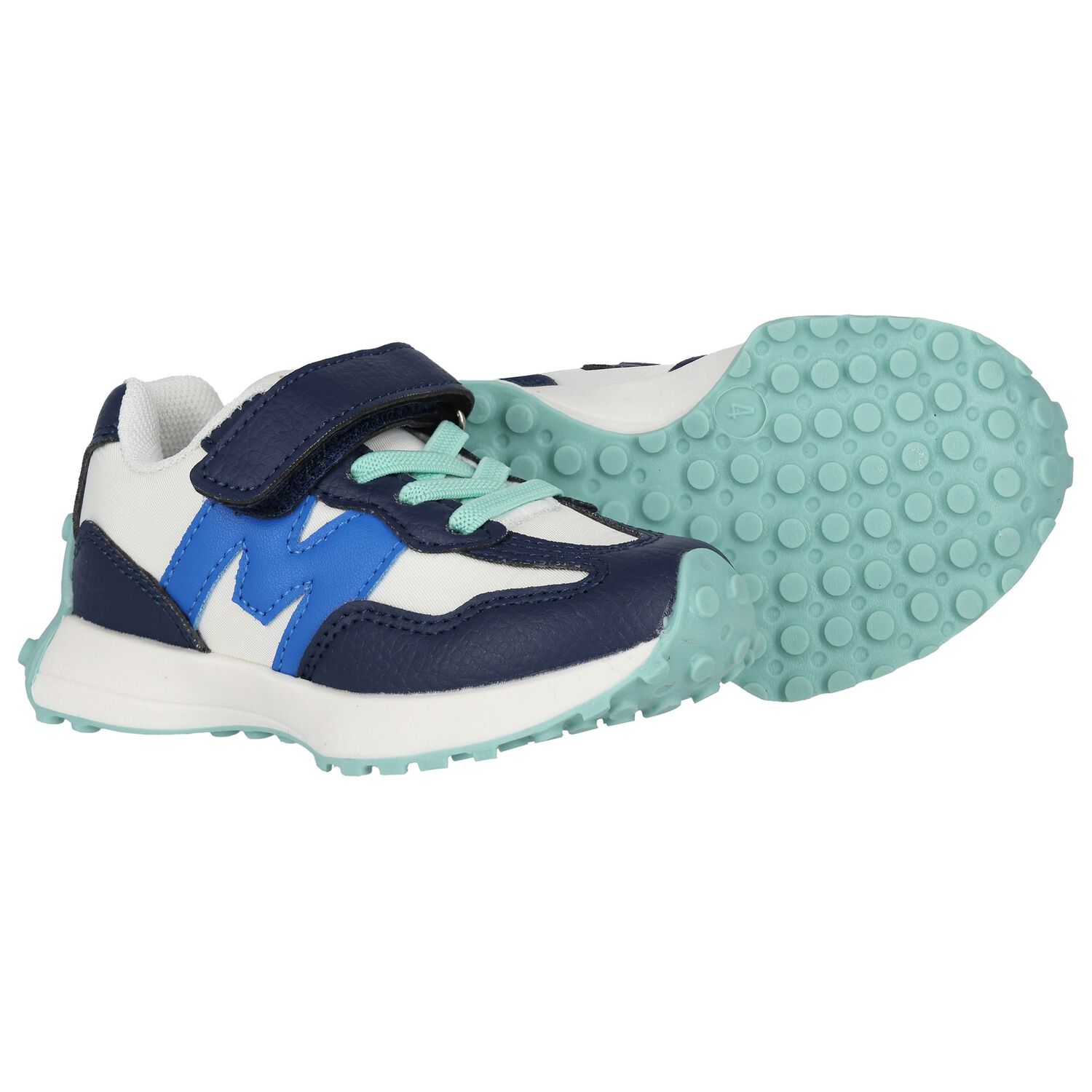 حذاء أولاد رياضي باللون الأبيض و الكحلي , 2, hi-res image number null