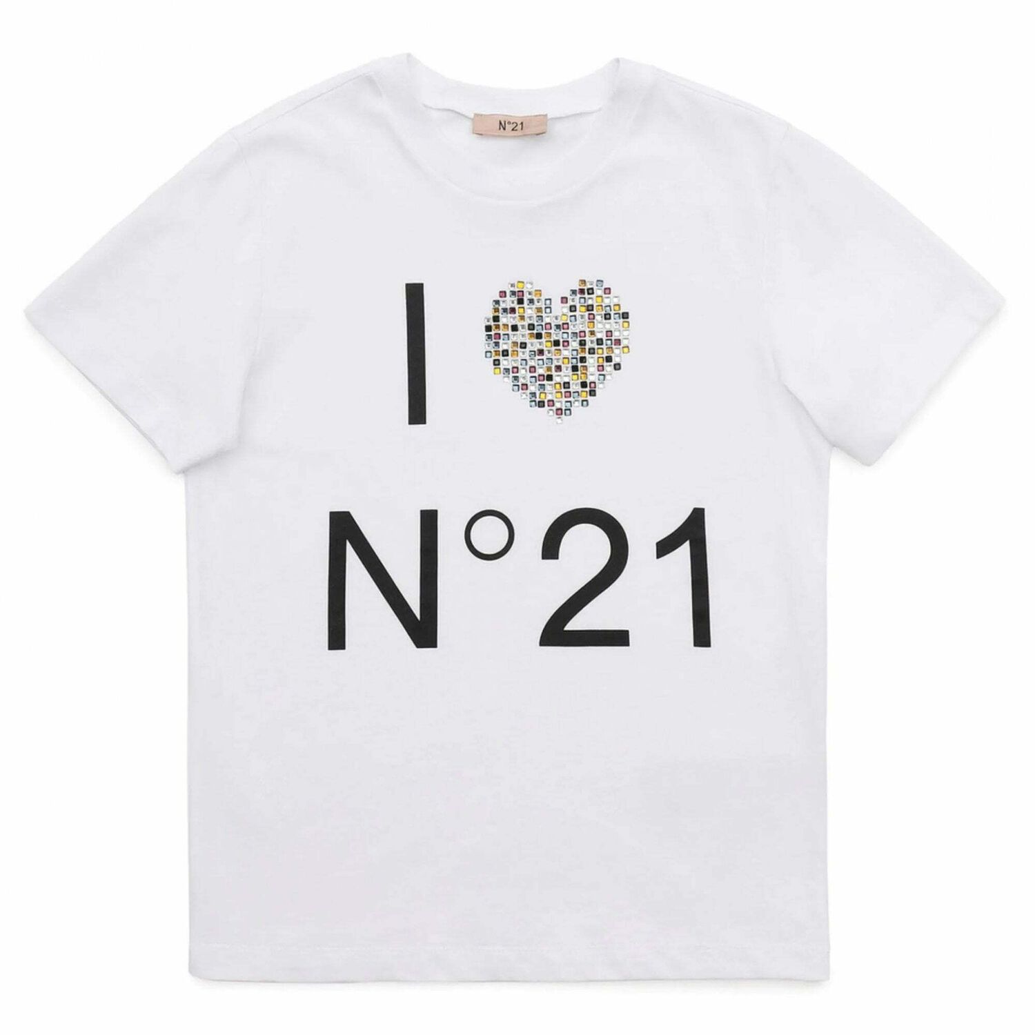 تيشيرت بالشعار باللون الابيض للبنات, 1, hi-res