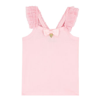 Girls Pink Tulle Top