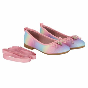 Girls Rainbow Glitter Shoes
