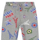 بنطلون رياضى بالشعار باللون الرمادى للاولاد, 1, hi-res