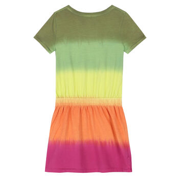 فستان بالشعار متعدد الألوان