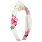 Girls White & Pink Floral Headband, 1, hi-res