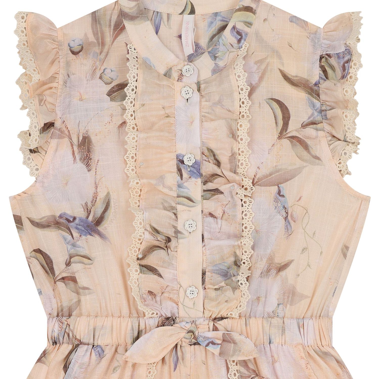 Girls Pink Floral Playsuit, 1, hi-res