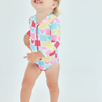 Younger Girls Multi-Coloured Heart Swimsuit