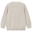 Boys Beige Knitted Jumper, 1, hi-res