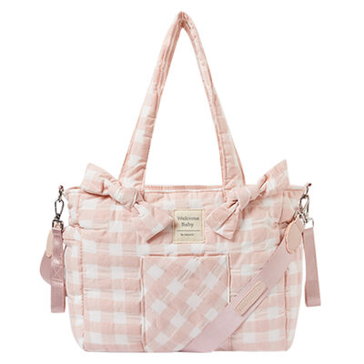 Pink & White Gingham Changing Bag