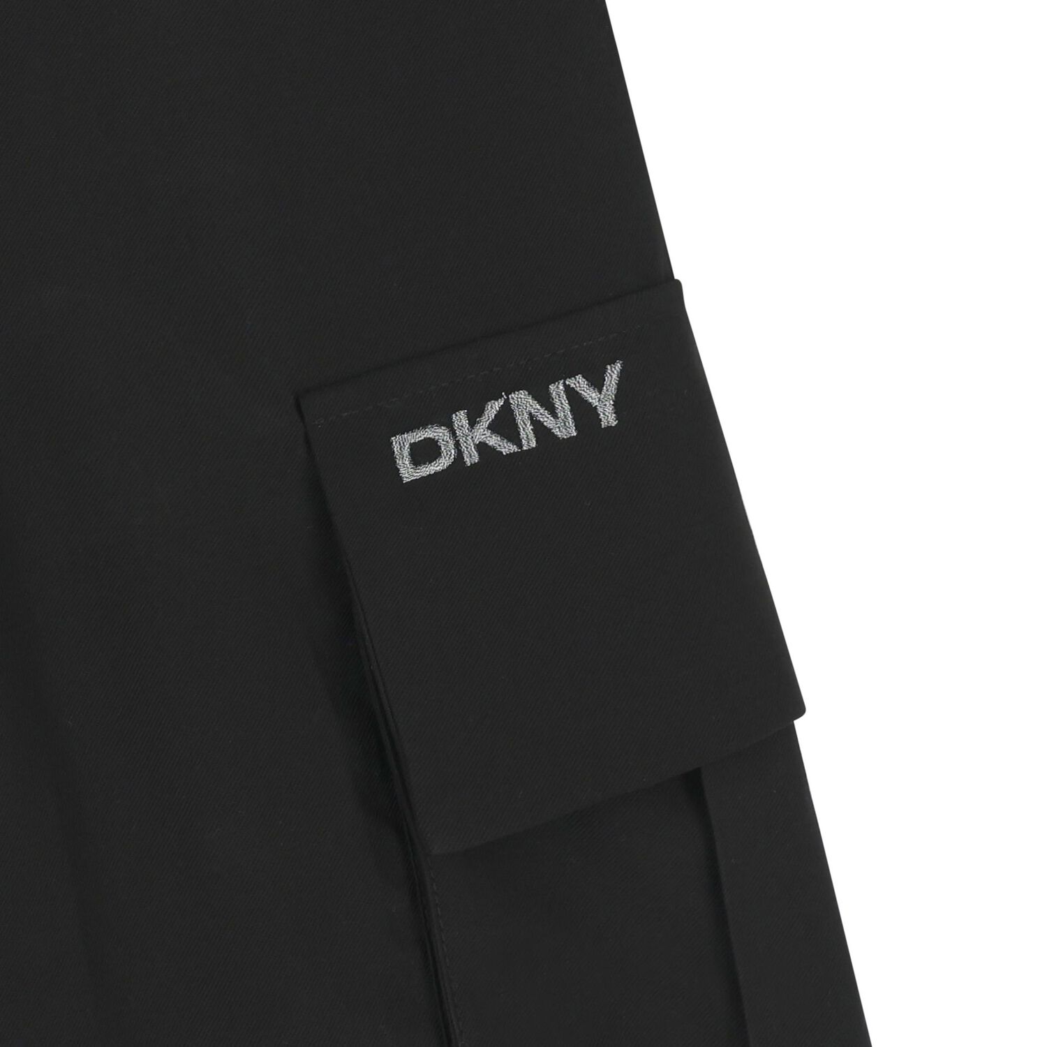 بنطلون أسود بشعار للبنات, 1, hi-res