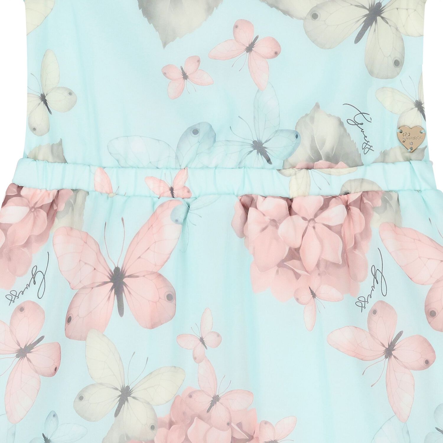 فستان شيفون للبنات بطبعة الزهور المائية  , 3, hi-res