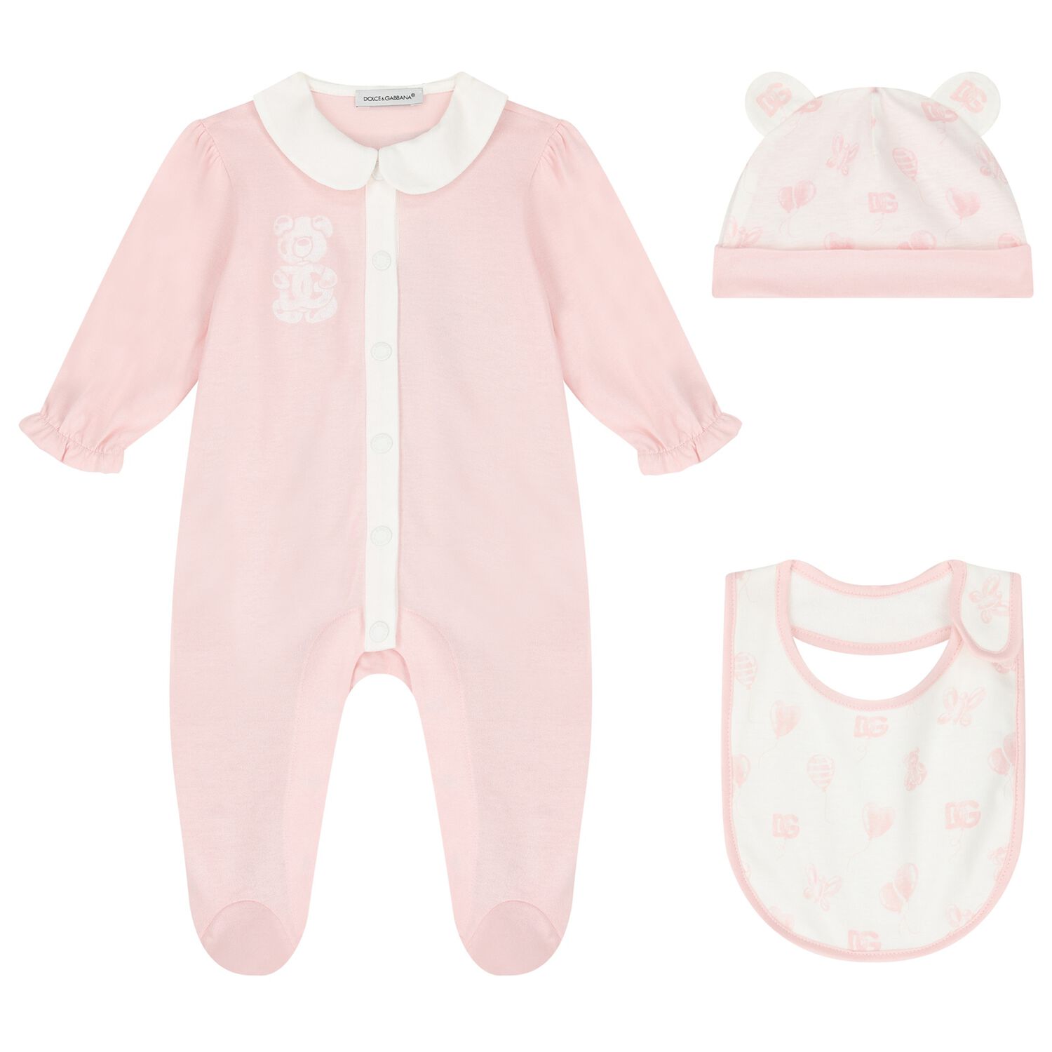 Baby Girls Pink Babygrow Gift Set, 1, hi-res