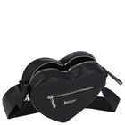 Girls Black Heart Logo Leather Bag, 1, hi-res