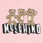 Girls Pink Teddy Bear Logo T-Shirt, 2, hi-res
