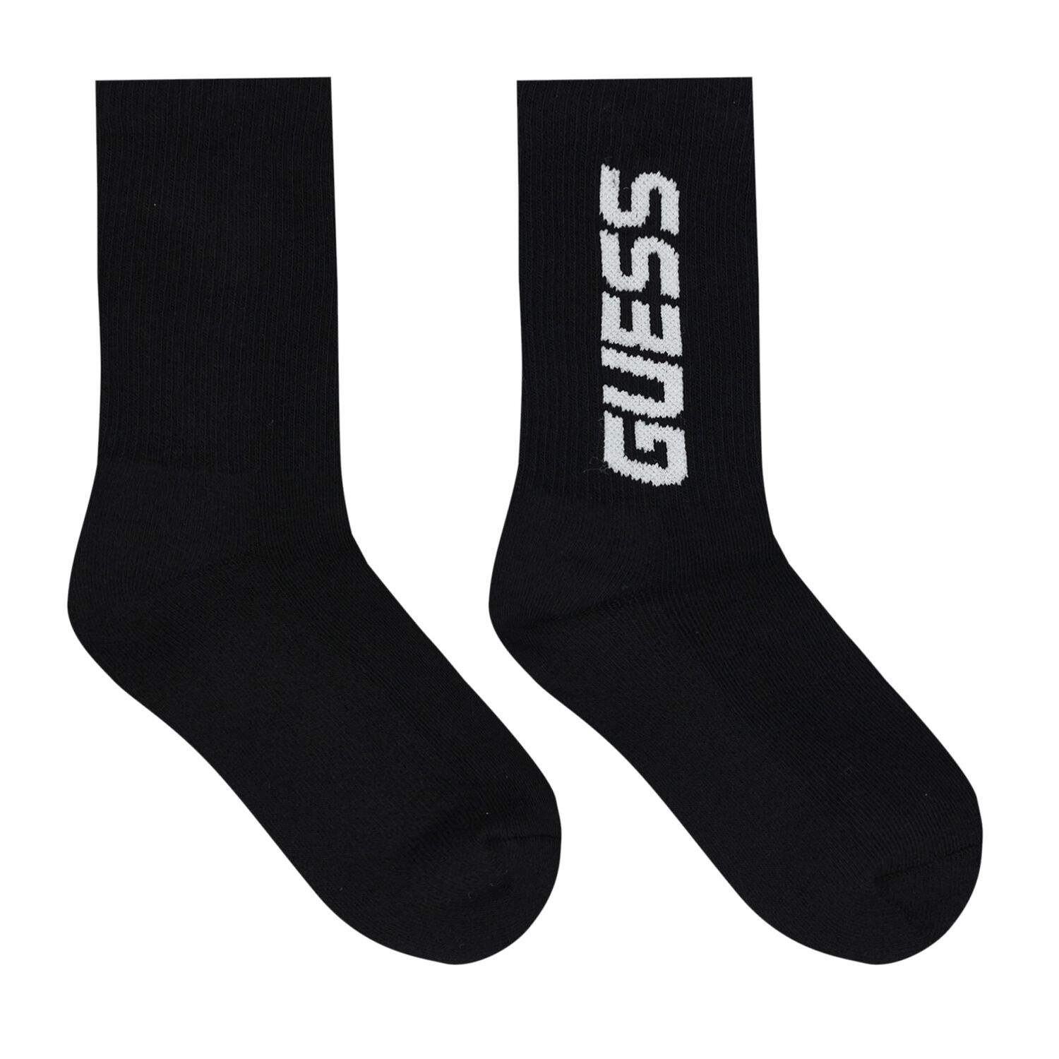 Boys Black Logo Socks, 3, hi-res