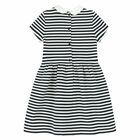 Girls White & Navy Logo Dress, 1, hi-res