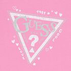Girls Pink Glittery Logo Long Sleeve Top, 2, hi-res