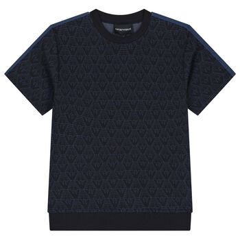 Boys Navy Blue Logo T-Shirt