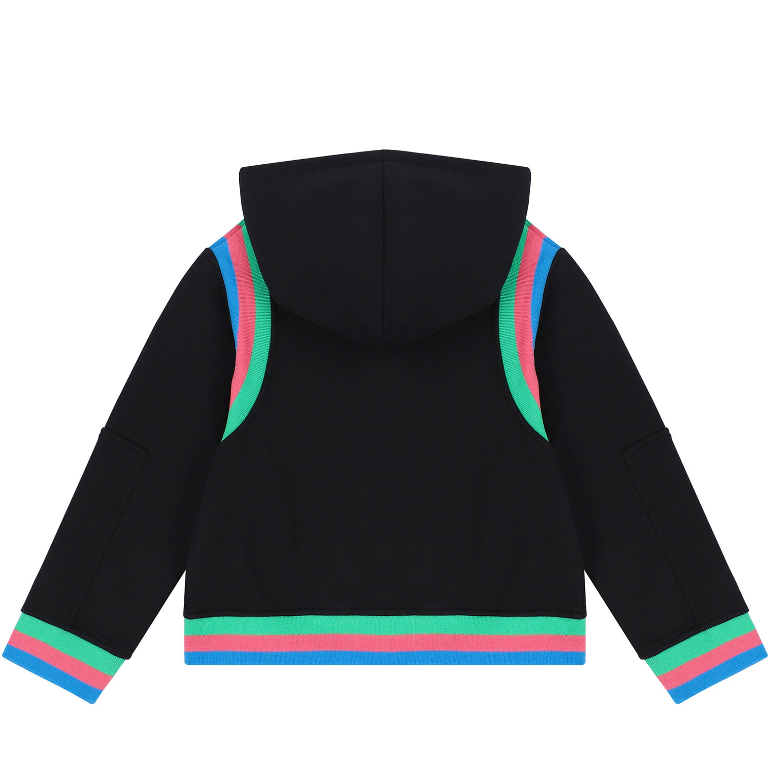 Girls Black Logo Zip Up Top, 1, hi-res