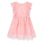 Girls Pink Lace Dress, 1, hi-res