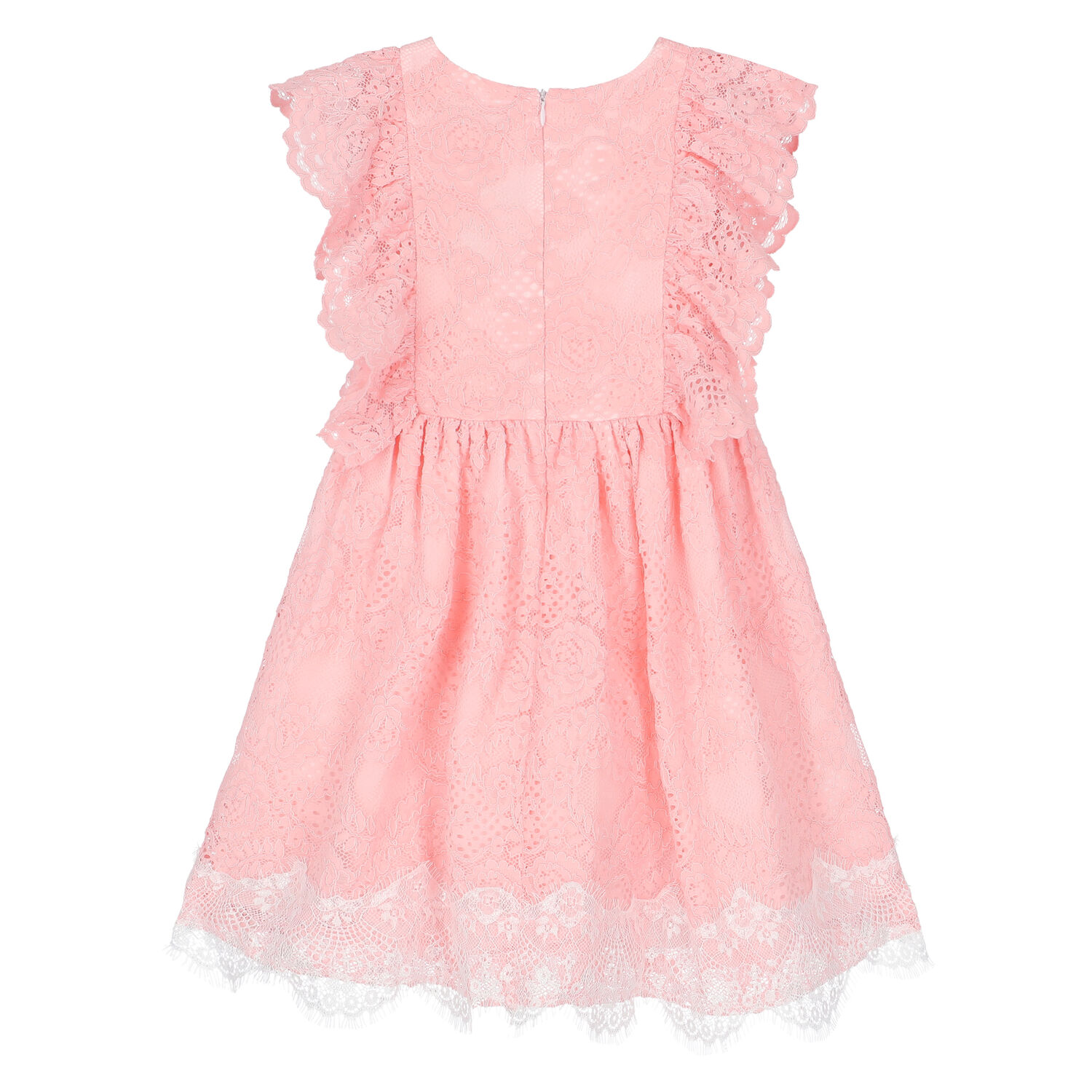 Girls Pink Lace Dress, 1, hi-res