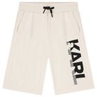 Boys Ivory Logo Shorts, 2, hi-res