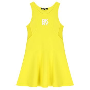 Girls Yellow Logo Sleeveles Dress