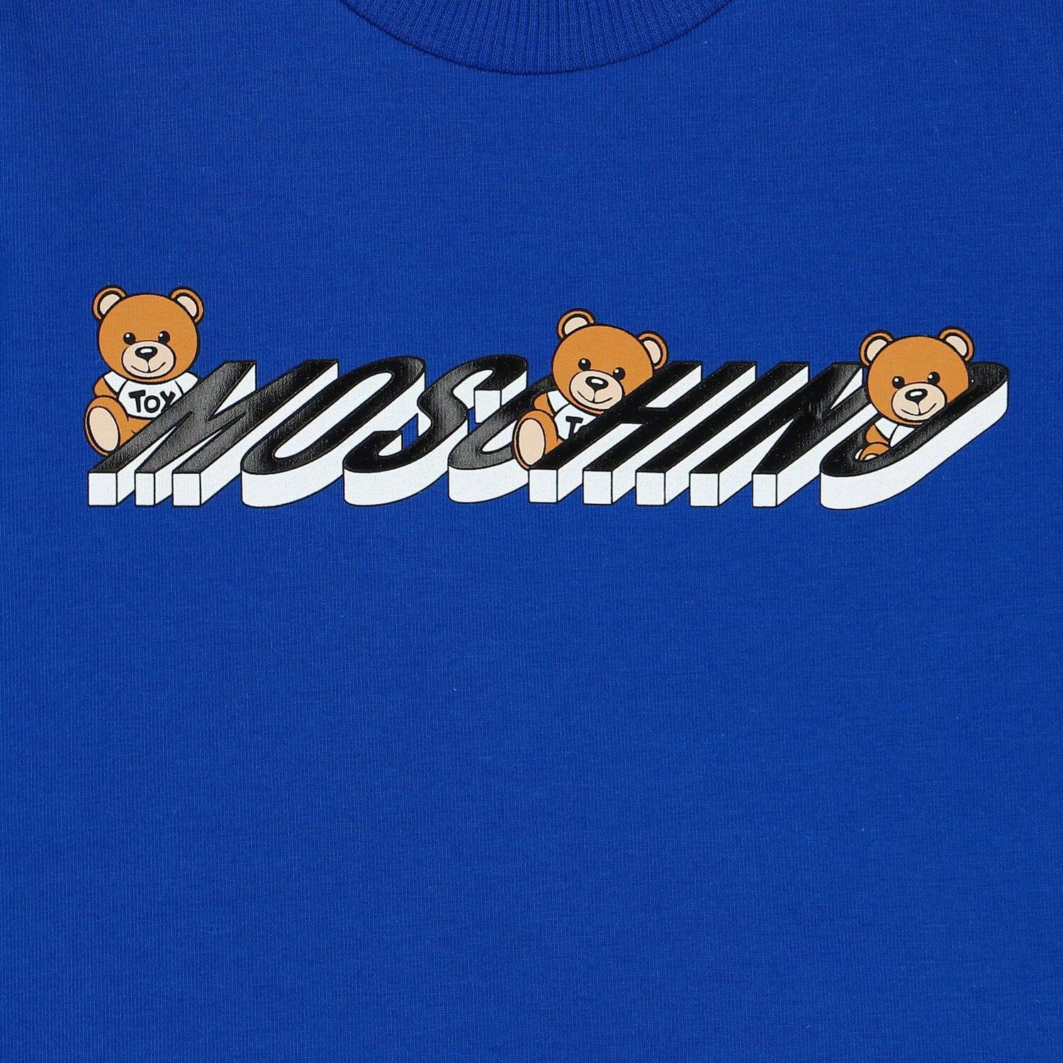 توب باكمام بشعار تيدى باللون الازرق, 1, hi-res