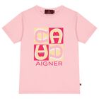 Girls Pink Logo T-Shirt, 2, hi-res