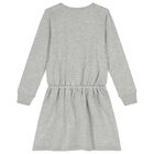 Girls Grey Polo Bear Dress, 1, hi-res